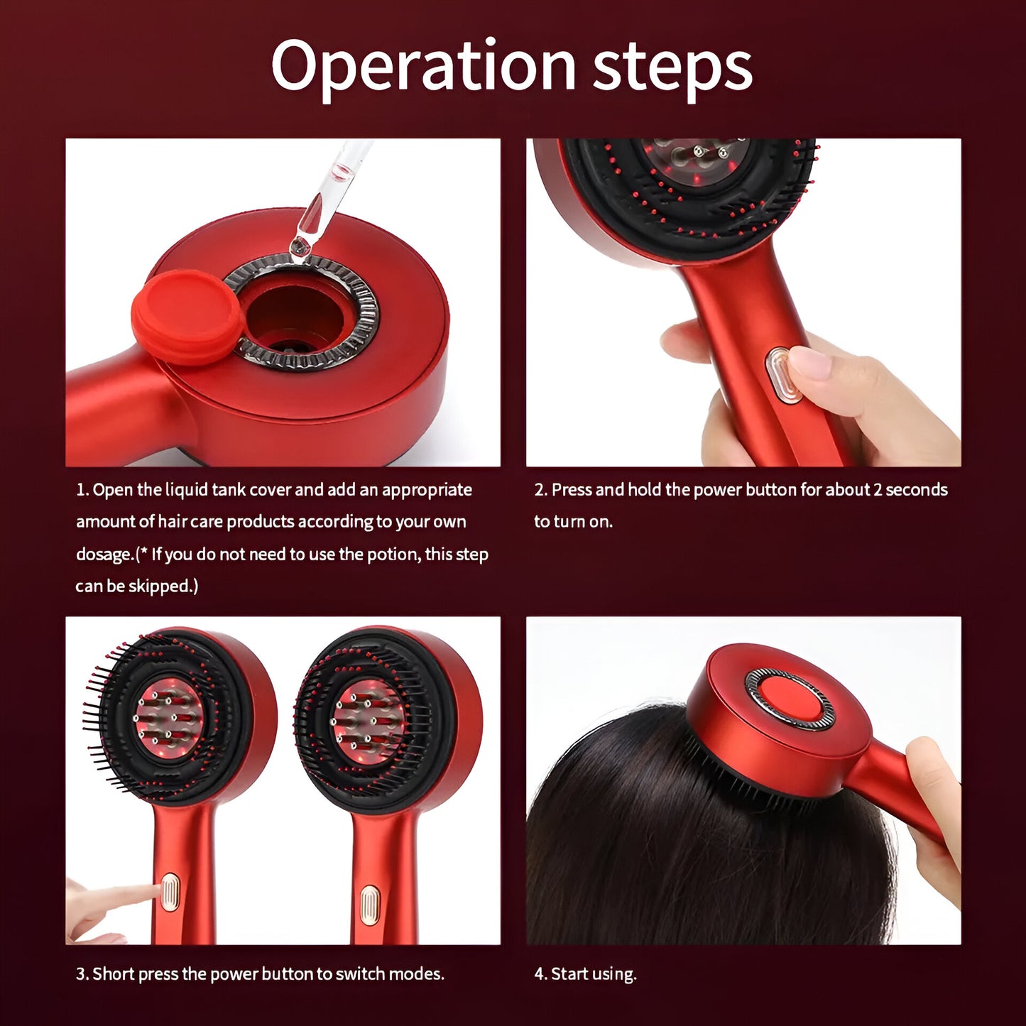 Red Light Massaging Brush